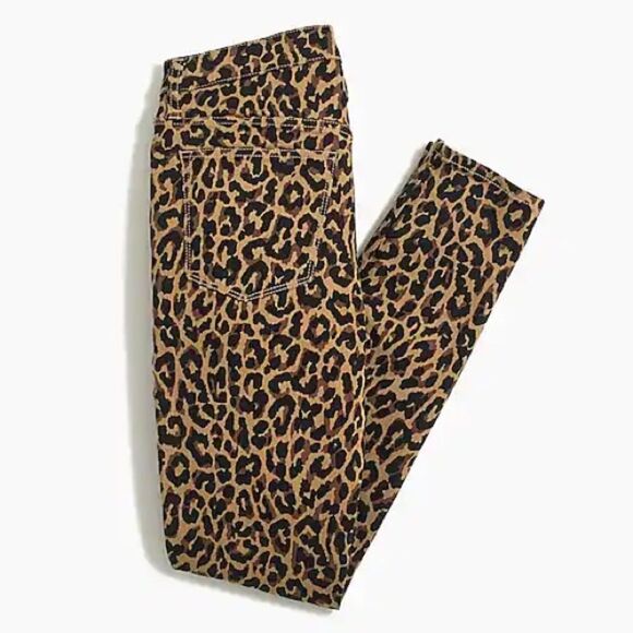 NEW J.Crew Leopard 9” Rise Button Fly Skinny Jeans - Picture 4 of 11